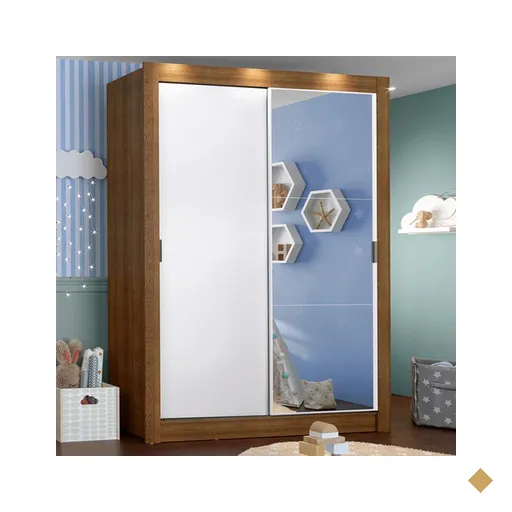 Guarda-Roupa Infantil Madesa Bento 2 Portas de Correr com Espelho 2 Gavetas -…