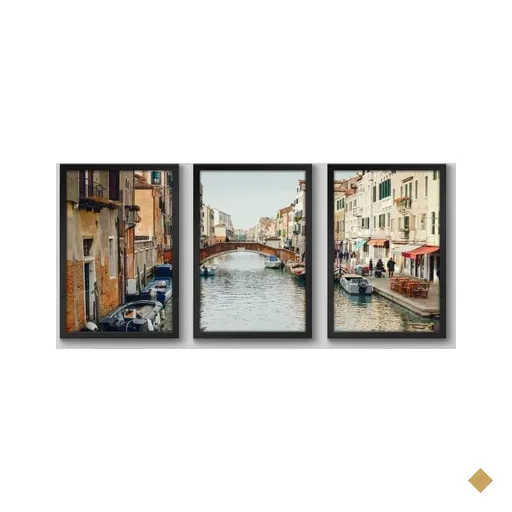 Conjunto de 3 Quadros Paisagem Panoramica Veneza Itália - 3 Quadros 30x20cm -…