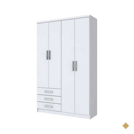 Guarda-Roupa Solteiro 4 Portas 3 Gavetas Henn Caju