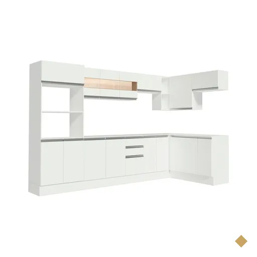 Cozinha Completa 100% MDF Madesa Smart Modulada de Canto
