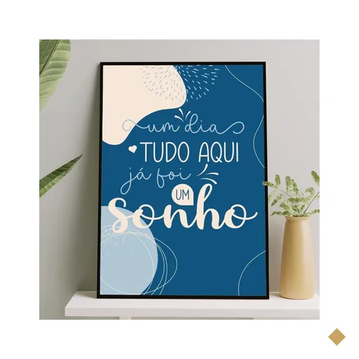 Quadro Um Dia Tudo Foi Um Sonho 45x34cm - com Vidro Preta