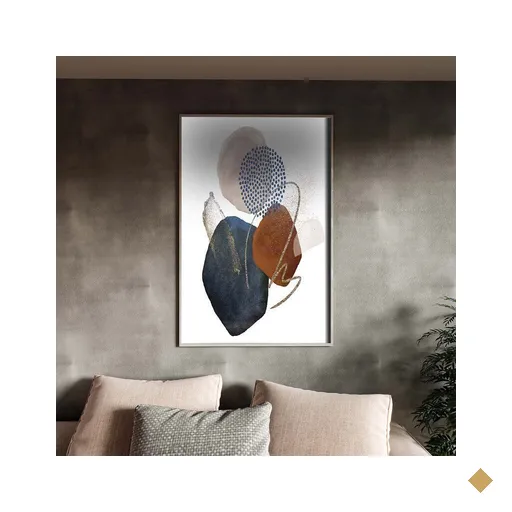 Quadro Decorativo Tela Canvas Abstrato Conceito Movimento de Formas com Moldura…