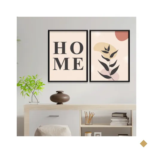 Kit 2 Plaquinhas Decorativa Adesivada Home Preto - 20x30cm