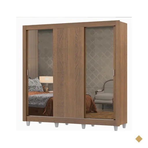 Guarda-Roupa Casal Madesa Lyon Plus 3 Portas de Correr com Espelhos 4 Gavetas…