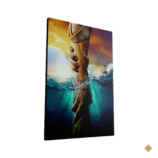 Quadro Decorativo Jesus salvando Pedro