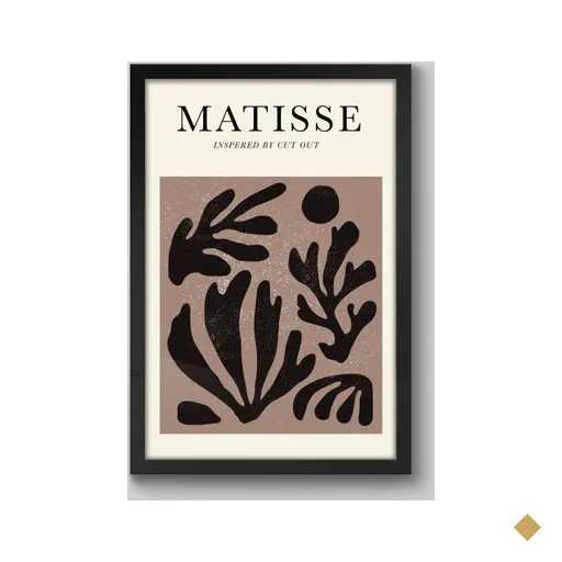 Quadro Inspired Matisse LV - 45x30cm - Moldura Padrão Preto