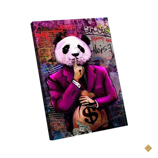 Quadro Decorativo Panda Cash