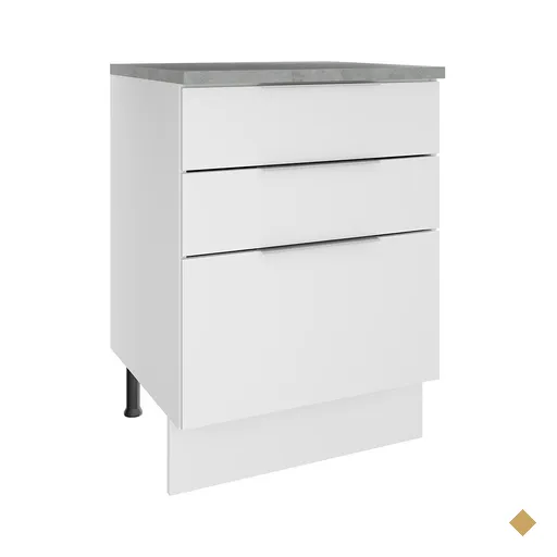 Balcão Madesa Stella 60 cm 3 Gavetas