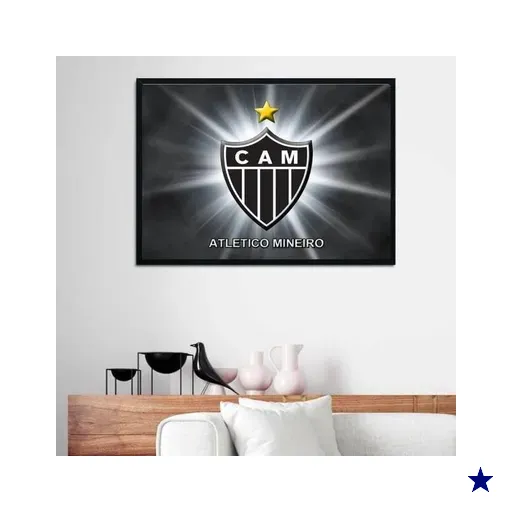 Quadro Decorativo Atlético Mg Escudo Horizontal 45x34cm