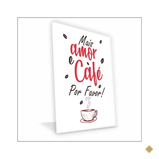 Quadro Café com Amor Vinil sem Vidro