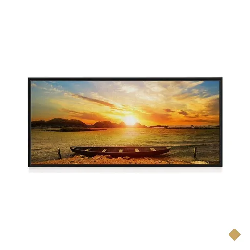 Quadro Decorativo Tramonto II | Moldura Flutuante Preta:202,2x92,2