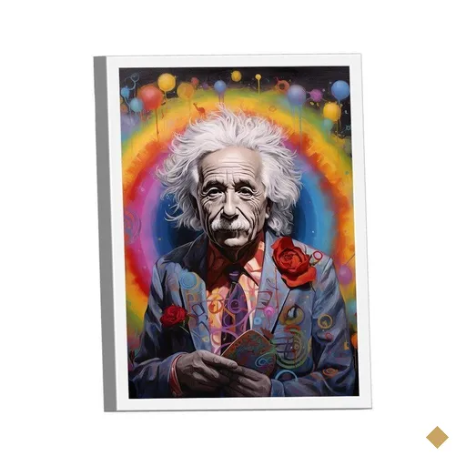 Quadro Albert Einstein Colorido -- Br Artes