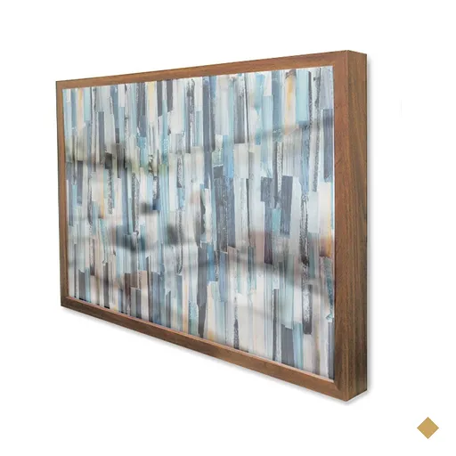 Quadro Decorativo Caixa Alta com Vidro Abstrato Listras Multicoloridas e…