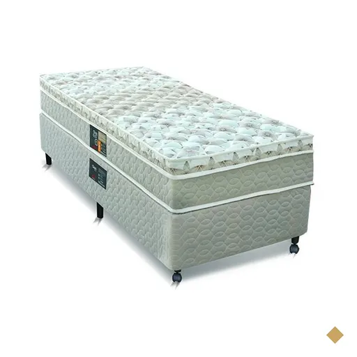 Cama Box + Colchão Castor Solteiro Class One Face Pocket 100x200x52cm