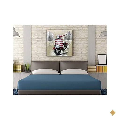 Quadro Pintura Tela cidade motocicleta Quarto 5128: 80cm (A) x 80cm (L)