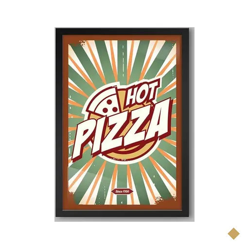 Quadro Cozinha Pizza Quente Arts Memphis 20x30cm Papel Fotográfico Sem Moldura