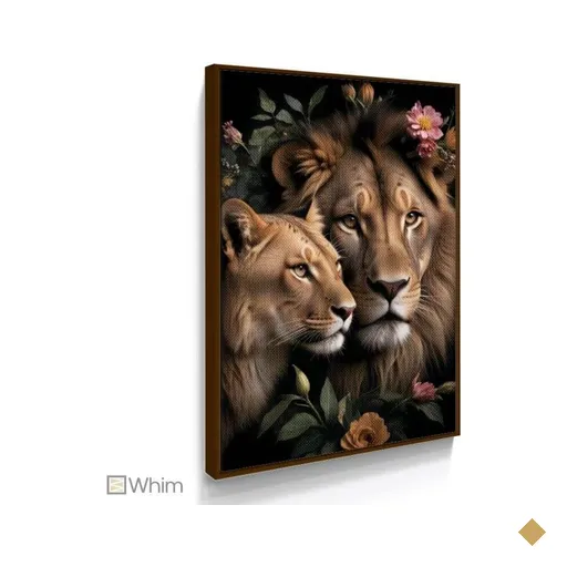 Quadro Decorativo Leão e Leoa