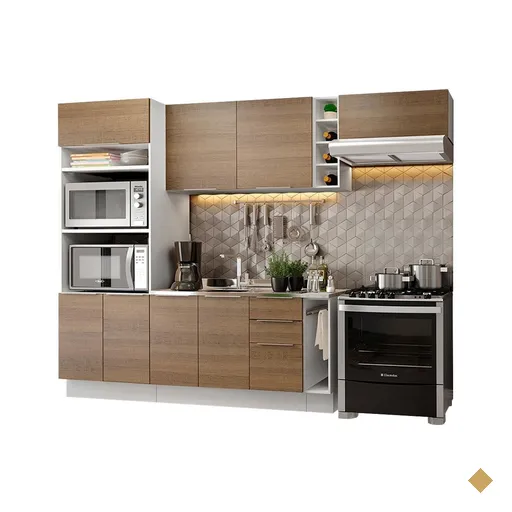 Cozinha Completa Madesa Stella 290002 com Armário e Balcão