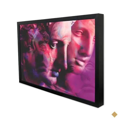 Quadro Decorativo Caixa Alta com Vidro Grego Abstrato Moderno TaColado Moldura…