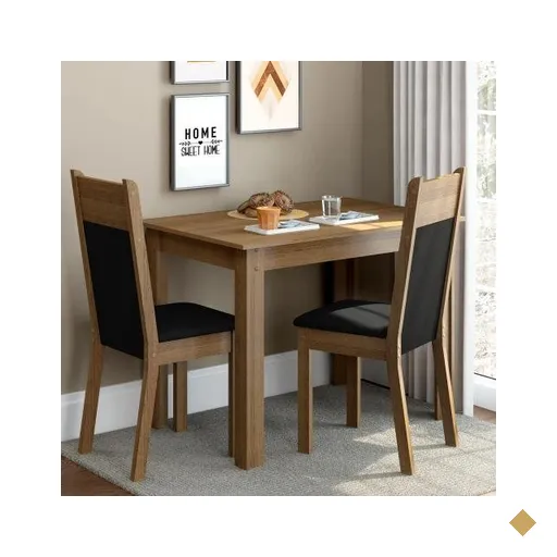 Conjunto Sala de Jantar Madesa Lola Mesa Tampo de Madeira com 2 Cadeiras -…