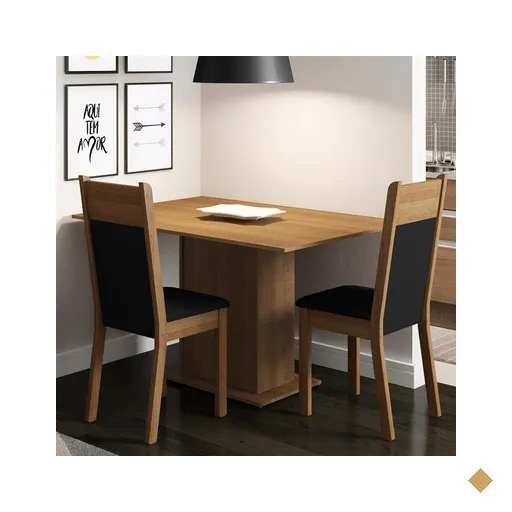 Conjunto Sala de Jantar Madesa Gabi Mesa Tampo de Madeira com 2 Cadeiras -…