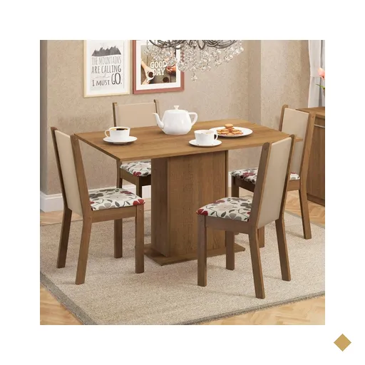 Conjunto Sala de Jantar Madesa Talita Mesa Tampo de Madeira com 4 Cadeiras -…