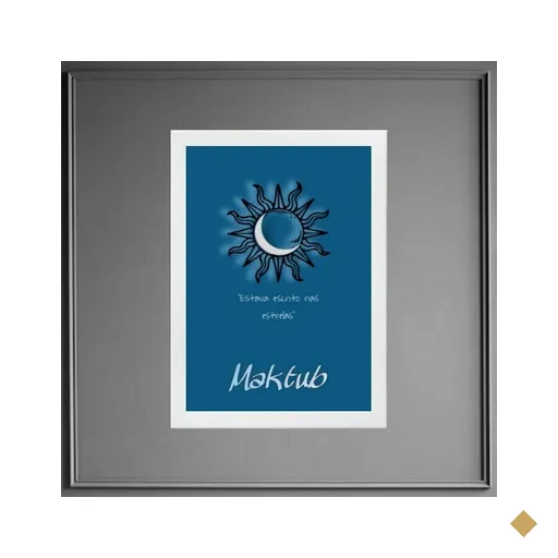 Quadro Maktub - Estava Escrito Nas Estrelas 33x24cm - com Vidro:madeira Branca