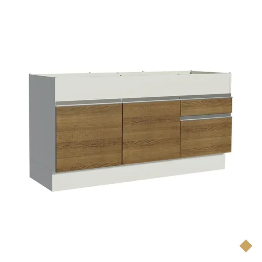 Balcão de Pia Armário de Cozinha 150 cm 2 Portas e 2 Gavetas (Sem Tampo e…