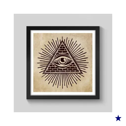 Quadro Olho Que Tudo Vê Olho da Providência - 40x40cm - Moldura Padrão…