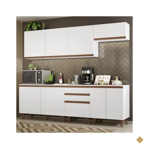 Cozinha Completa Madesa Reims 250001 com Armário e Balcão - Branco