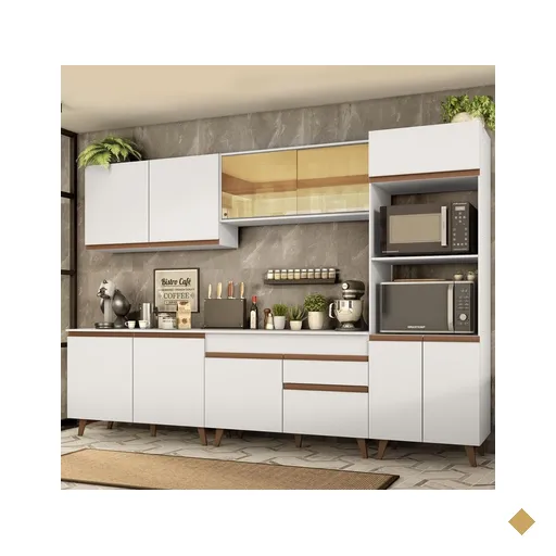 Cozinha Completa Madesa Reims 310001 com Armário e Balcão - Branco