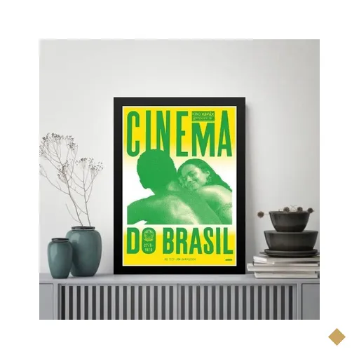 Quadro Poster Cinema do Brasil 45x34cm - com Vidro:moldura Preta