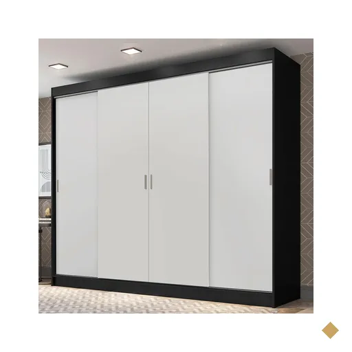 Guarda-Roupa Casal Madesa Austin 4 Portas de Correr 3 Gavetas
