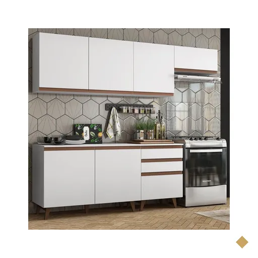 Cozinha Completa Madesa Reims 250002 com Armário e Balcão - Branco