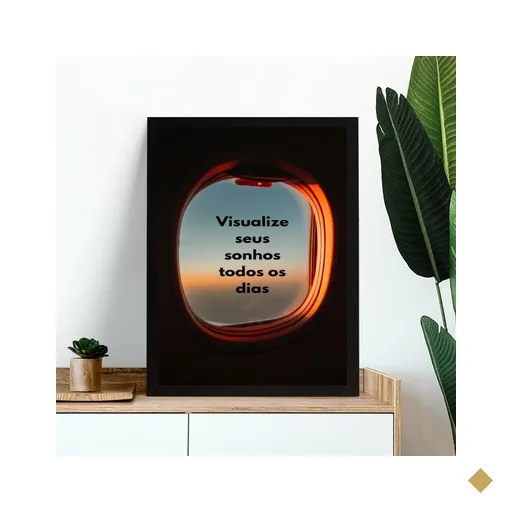 Quadro Lei da Atração - Visualização 33x24cm - com Vidro:moldura Branca