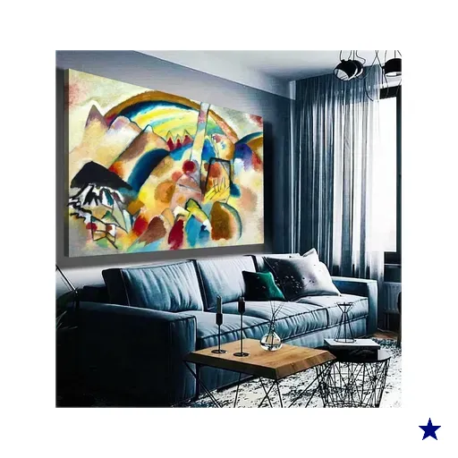 Quadro Wassily Kandinsky Paisagem Com Luzes Vermelhas 1913:120x80 cm/BRANCA