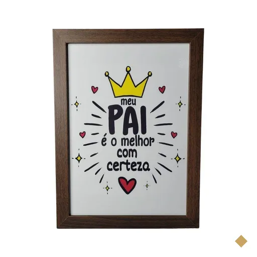 Quadro Decorativo Pai em Mdf para Quarto/sala (33x24,5) Marrom - Quadro 4