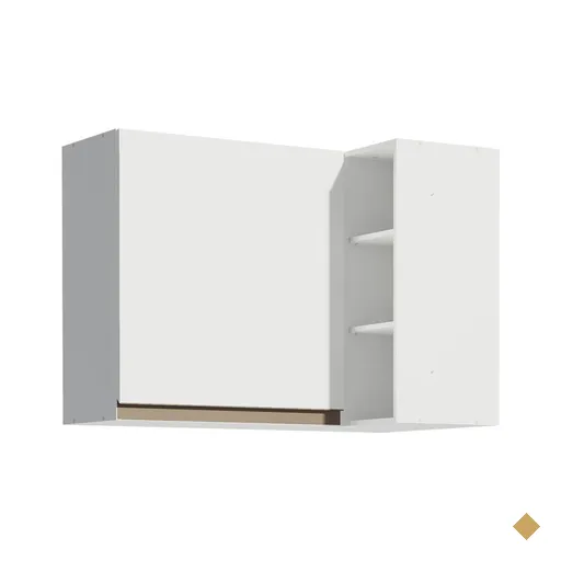 Armário de Cozinha Aéreo de Canto 1 Porta e Adega Branco Reims Madesa