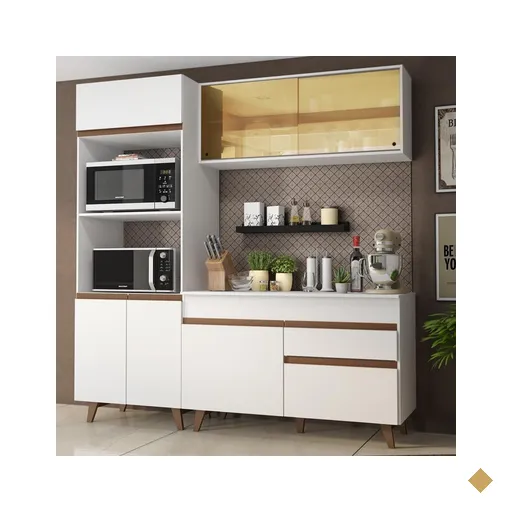 Cozinha Compacta Madesa Reims 190002 com Armário e Balcão - Branco