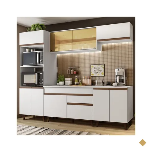 Cozinha Completa Madesa Reims 260002 com Armário e Balcão - Branco