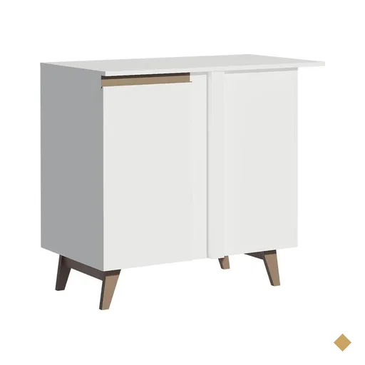 Balcão Armário de Cozinha de Canto 1 Porta Branco Reims Madesa