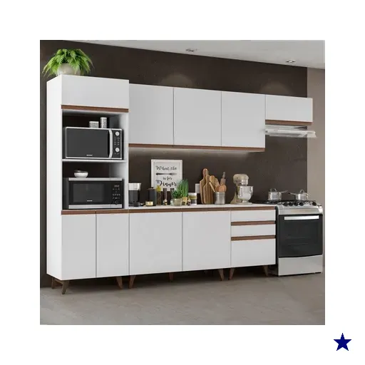Cozinha Completa Madesa Reims 320001 com Armário e Balcão - Branco