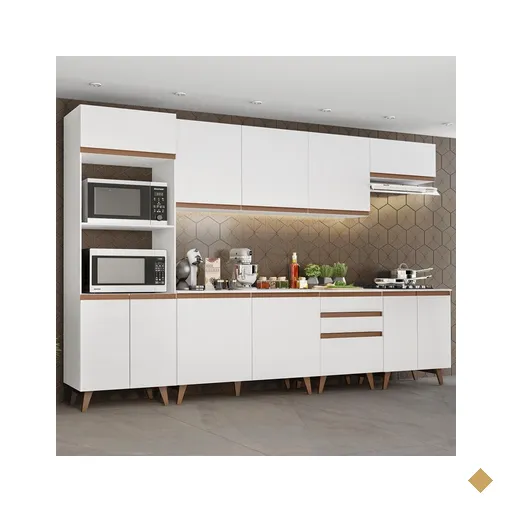 Cozinha Completa Madesa Reims 320002 com Armário e Balcão - Branco