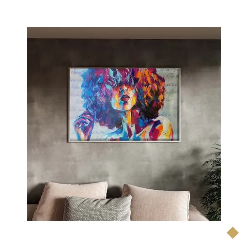 Quadro Decorativo Tela Canvas Conceito Afropop com Moldura e Vidro Prata -…