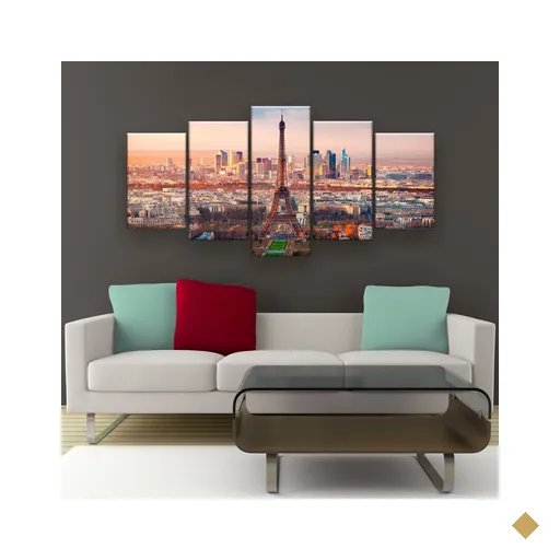 Quadro Decorativo Torre City 129x61 5pc Sala