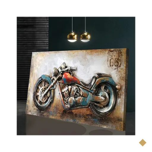 Quadro Moto Vintage 1950:60x40 cm/PRETA