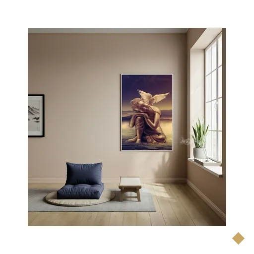 Quadro Decorativo Buda - o Desperto - o Iluminado - 70x50cm:moldura Branca