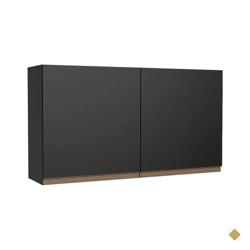 Armário de Cozinha Aéreo 120 cm 2 Portas Preto Reims Madesa
