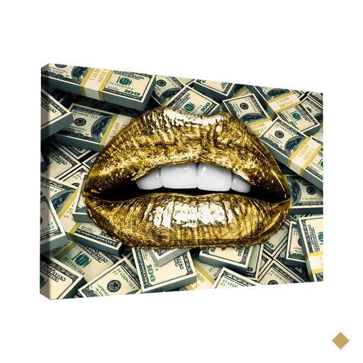 Quadro Mouth Dollars -- BR ARTES Pequeno 60x40
