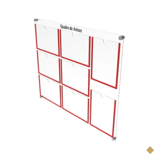 Quadro de Avisos em Acrílico 8 Folhas Colorido - Idealle Acrilicos 6H2V Branco…